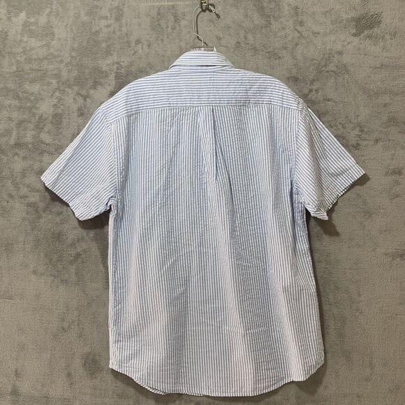 Southern Marsh Shirt Men Sz Medium Seersucker Short Sleeve Button Blue Preppy - Picture 4 of 9